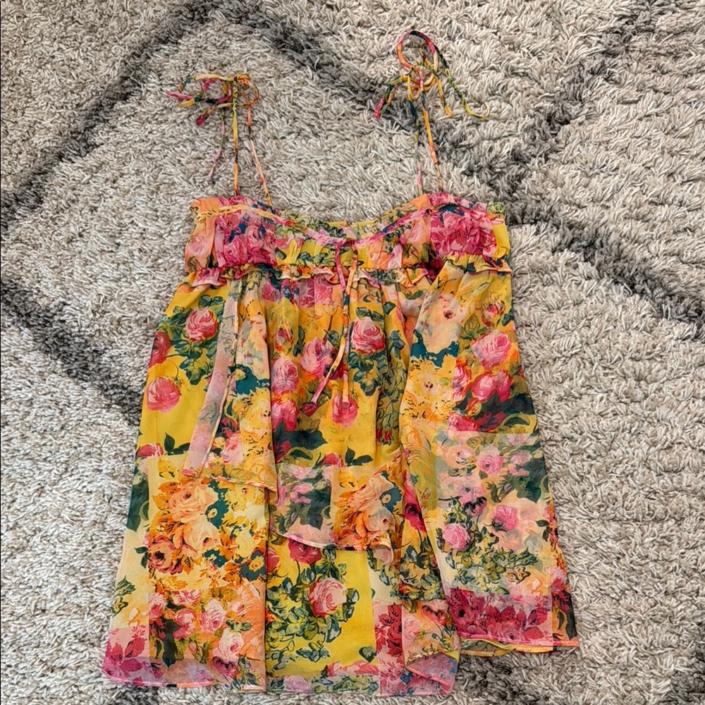 Floral Sleeveless Dress with Tie Straps